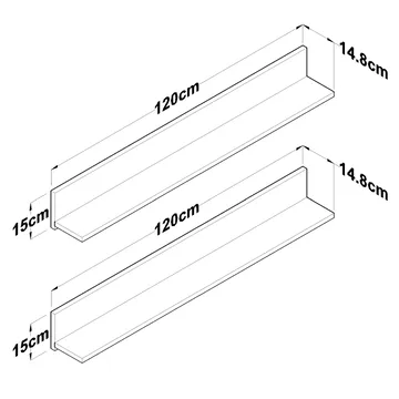 Vegghylle Wallxpert Bren (120 x 15 x 14,8 cm) Valnøtt - valnøtt - Hus & oppussing - Bygg - Gulv, vegg & tak - Gulv & veggkledning - Veggplater