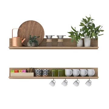 Vegghylle Wallxpert Bren (120 x 15 x 14,8 cm) Valnøtt - valnøtt - Hus & oppussing - Bygg - Gulv, vegg & tak - Gulv & veggkledning - Veggplater