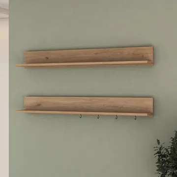 Vegghylle Wallxpert Bren (120 x 15 x 14,8 cm) Valnøtt - valnøtt - Hus & oppussing - Bygg - Gulv, vegg & tak - Gulv & veggkledning - Veggplater