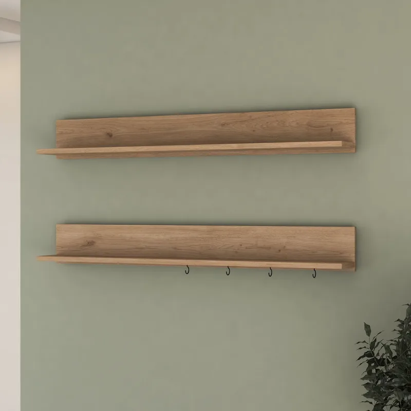 Vegghylle Wallxpert Bren (120 x 15 x 14,8 cm) Valnøtt - valnøtt - Hus & oppussing - Bygg - Gulv, vegg & tak - Gulv & veggkledning - Veggplater