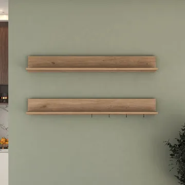 Vegghylle Wallxpert Bren (120 x 15 x 14,8 cm) Valnøtt - valnøtt - Hus & oppussing - Bygg - Gulv, vegg & tak - Gulv & veggkledning - Veggplater