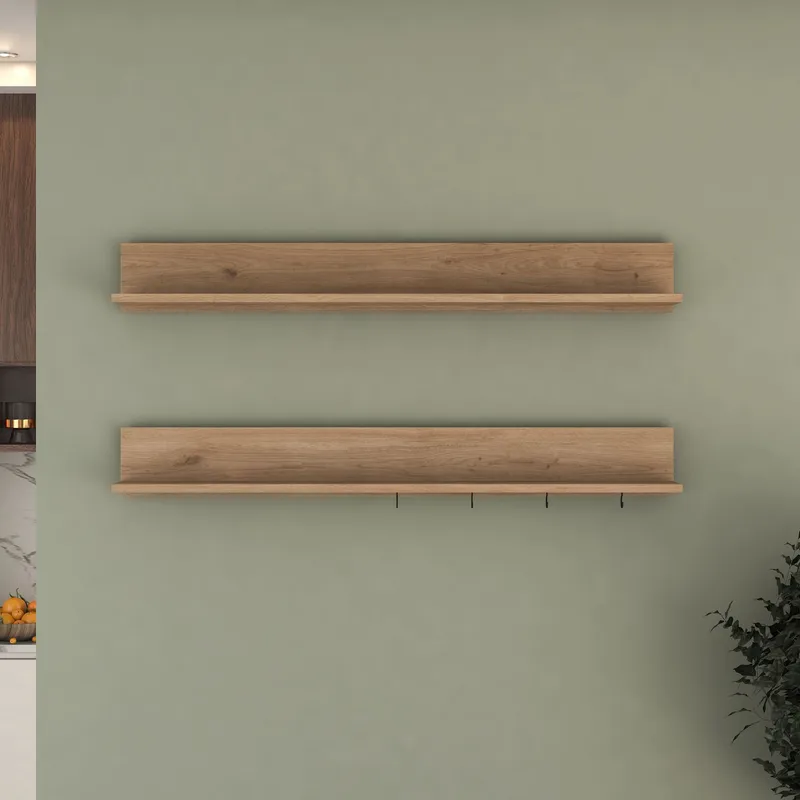 Vegghylle Wallxpert Bren (120 x 15 x 14,8 cm) Valnøtt - valnøtt - Hus & oppussing - Bygg - Gulv, vegg & tak - Gulv & veggkledning - Veggplater