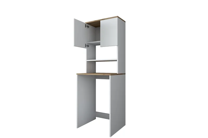 Caronti Baderomsskap 65x183,6 cm Hvit/Brun, Hanah Home