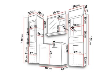 Galbally Badrumsmöbelset Brown - Hus & oppussing - Kjøkken & bad - Baderom - Baderomsmøbler & baderomsinnredning - Komplette møbelpakker