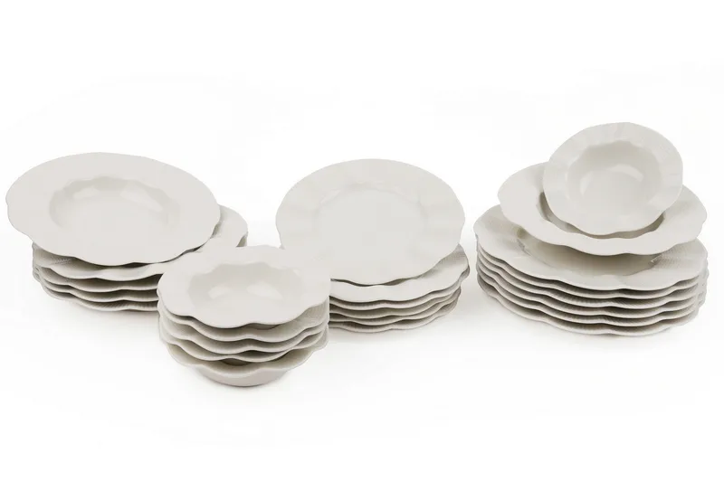 Adine Middagsservise 24 Deler Porselen, Creme
