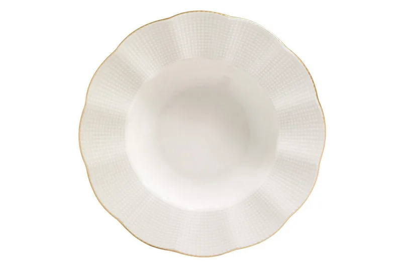 Adine Middagsservise 24 Deler Porselen - Creme/Gull - Husholdning - Servering & borddekking - Tallerkener