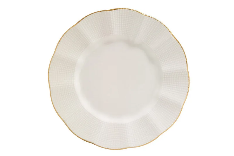 Adine Middagsservise 24 Deler Porselen - Creme/Gull - Husholdning - Servering & borddekking - Tallerkener
