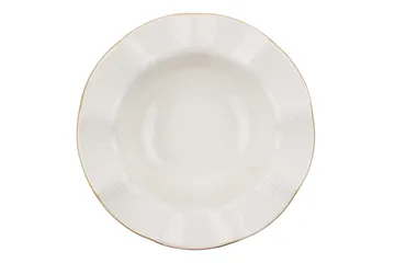Adine Middagsservise 24 Deler Porselen - Creme/Gull - Husholdning - Servering & borddekking - Tallerkener