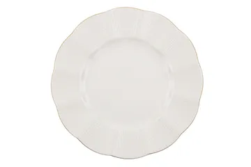 Adine Middagsservise 24 Deler Porselen - Creme/Gull - Husholdning - Servering & borddekking - Tallerkener