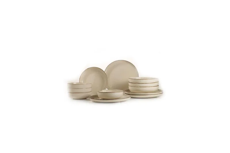 Spisesett (12 deler) Kremfarget regal, Cremehvit