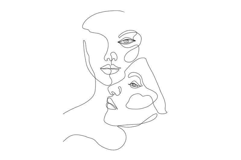 Poster Faces 50x70 cm, Sort/Hvid
