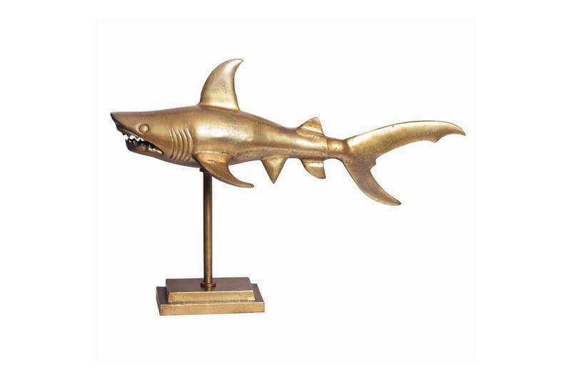 Dekorativ figur Wohnling Deco hai 70 cm aluminium, maritim stil Gull, Gull