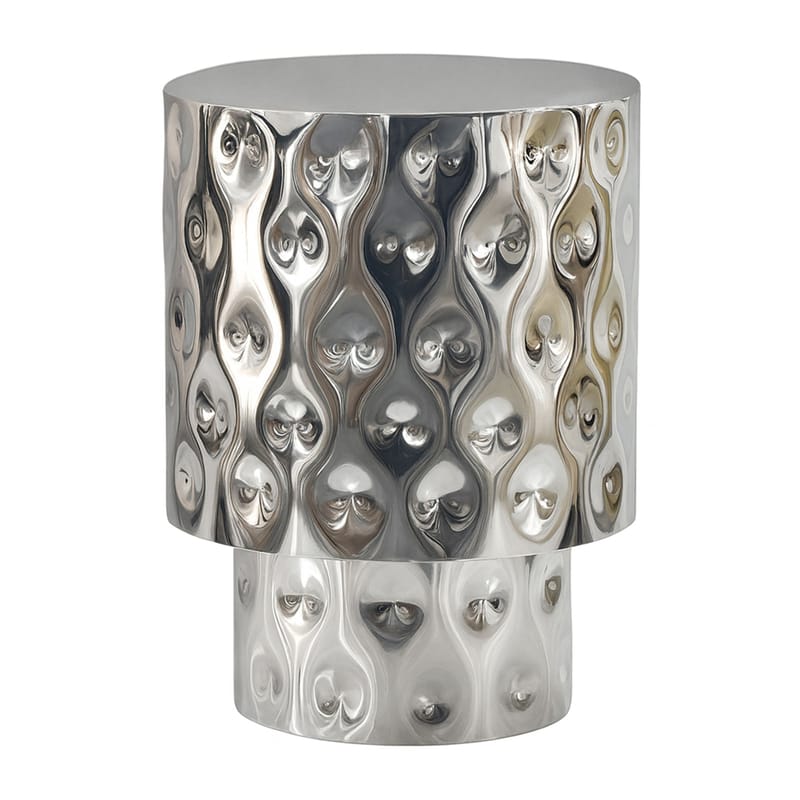 Melnor rundt sidebord 36 cm i aluminium - Sølv - Innredning - Lys & dufter - Lysestaker og lykter