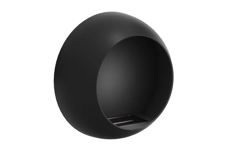 Corbo Liten Vegghengt Rund Etanolkamin 60x23x60 cm i Stål, Svart