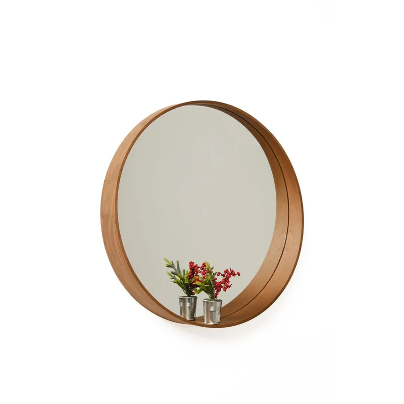 Aldrosin vegghengt speil Rund 80 cm, Hvit