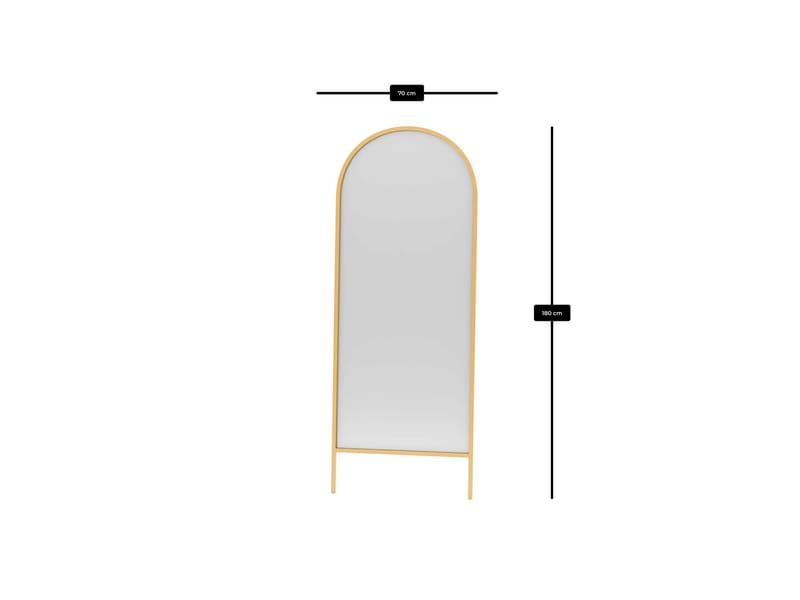 Halor Gulvspeil 70x180 cm - Gull - Innredning - Speil - Helkroppsspeil