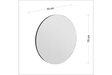 Rusan Speil 70 cm Rektangulær - Svart - Innredning - Speil - Veggspeil
