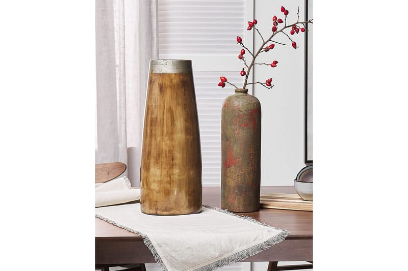 Dekorationsvas Beliani Cyrene Dark colored wood||Silver - Innredning - Vaser