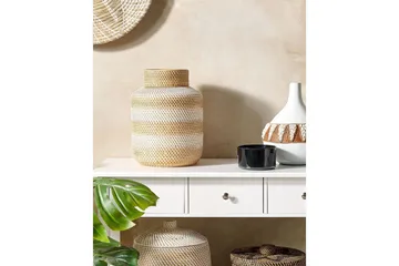 Dekorationsvas Beliani Renun White||Nature||Beige - Innredning - Vaser