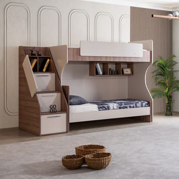Køyeseng Homitis Milano (260 x 185 x 106 cm) krem brun - Møbler - Barnemøbler - Barneseng & Juniorseng - Husseng
