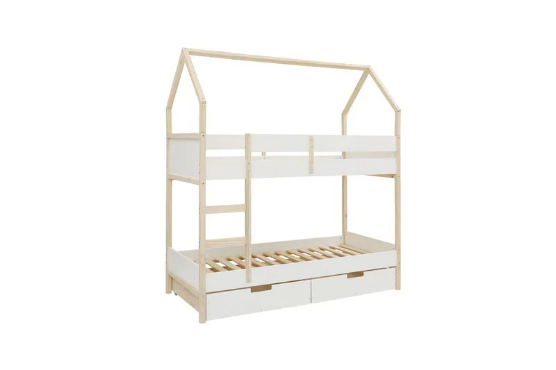 Køyeseng Square Line Hvit, 223x205x96 cm - Hvit, 223x205x96 cm - Møbler - Barnemøbler - Barneseng & Juniorseng - Køyeseng barn