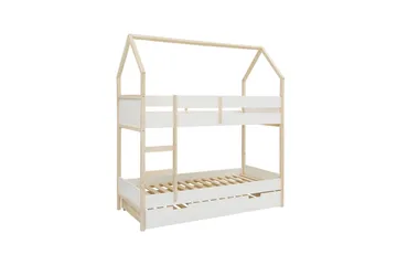 Køyeseng Square Line Hvit, 223x205x96 cm - Hvit, 223x205x96 cm - Møbler - Barnemøbler - Barneseng & Juniorseng - Køyeseng barn