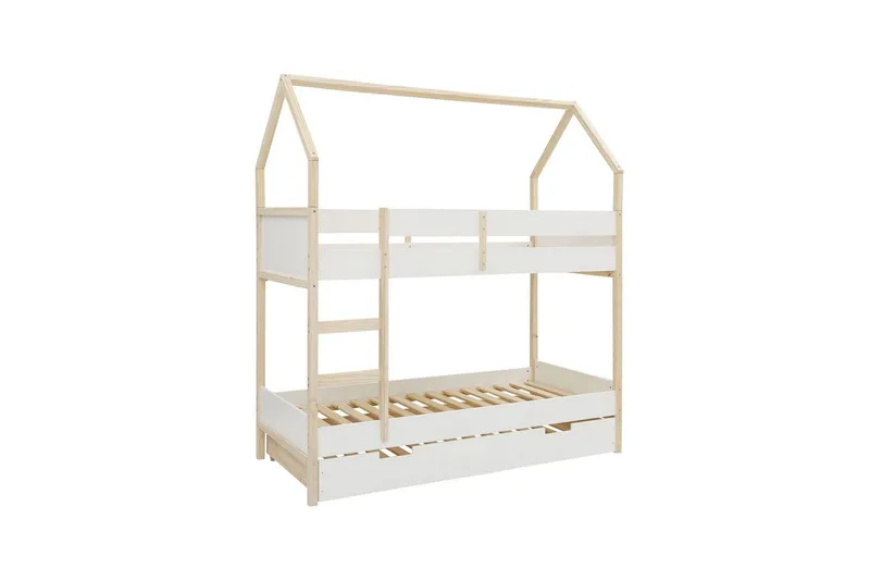 Køyeseng Square Line Hvit, 223x205x96 cm - Hvit, 223x205x96 cm - Møbler - Barnemøbler - Barneseng & Juniorseng - Køyeseng barn