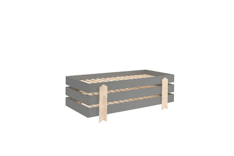 Seng Modulo med pilformede ben Grå, 3, Grå, 3