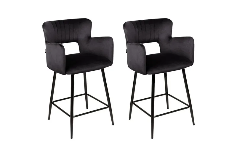 Barstol Beliani Sanilac set om 2 Blå-Svart Black VALUE_MISSING_18021
