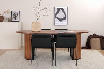 Bianca Spisegruppe 200 cm Oval med 4 Tvista Stoler - Sort - Møbler - Bord - Spisegrupper