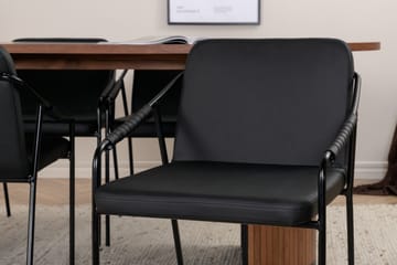 Bianca Spisegruppe 200 cm Oval med 4 Tvista Stoler - Sort - Møbler - Bord - Spisegrupper