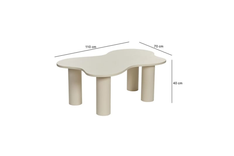Bloomis Stuebord 110 cm - Krem - Møbler - Bord - Sofabord