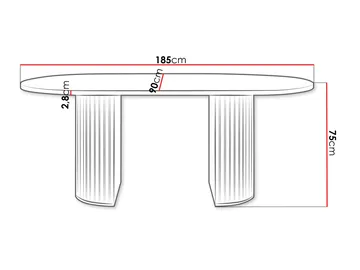 Calvion Spisebord ovalt 185 cm - Brun - Møbler - Bord - Spisebord & kjøkkenbord