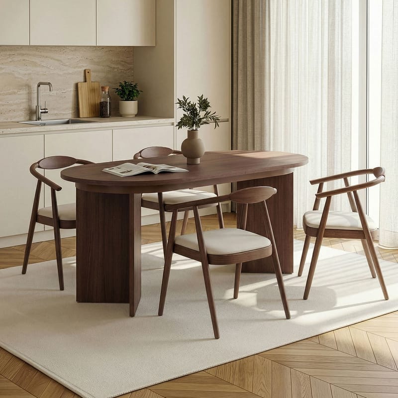 Dano Uttrekkbart spisebord 160-200 cm - Valnøtt - Møbler - Bord - Spisebord & kjøkkenbord