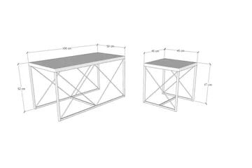 Defneia Sofabord 100 cm - Gull/Marmor - Møbler - Bord - Avlastningsbord - Settbord