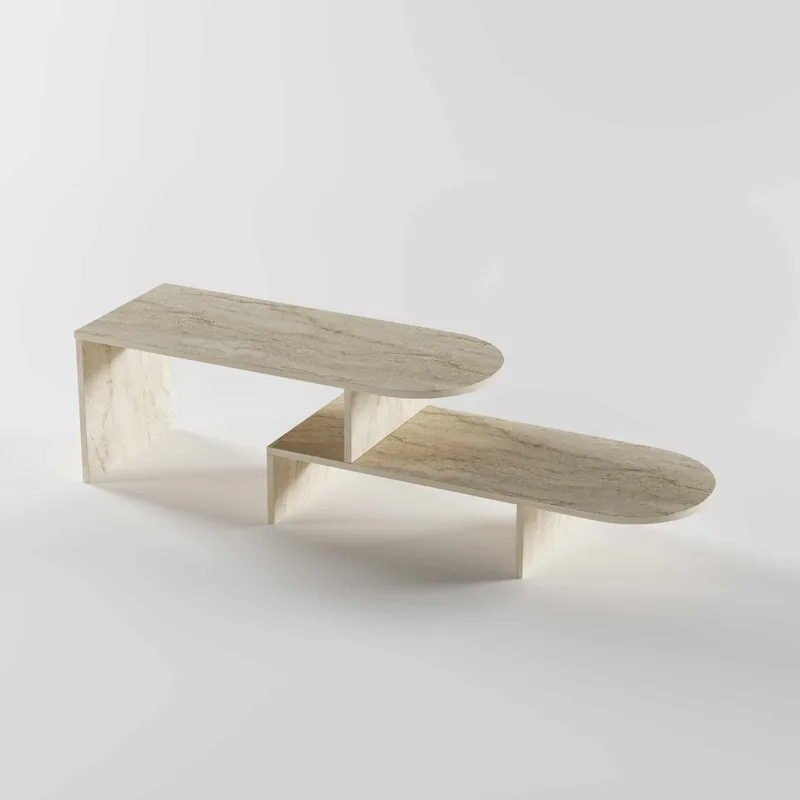 Deliones sofabord 100 cm, Travertin