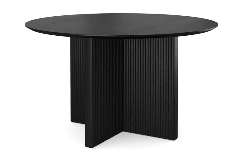 Edda Rundt Spisebord 130 cm Finér, Svart