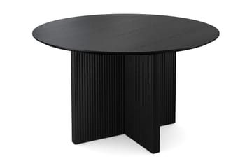 Edda Rundt Spisebord 130 cm Finér - Svart - Møbler - Bord - Spisebord & kjøkkenbord