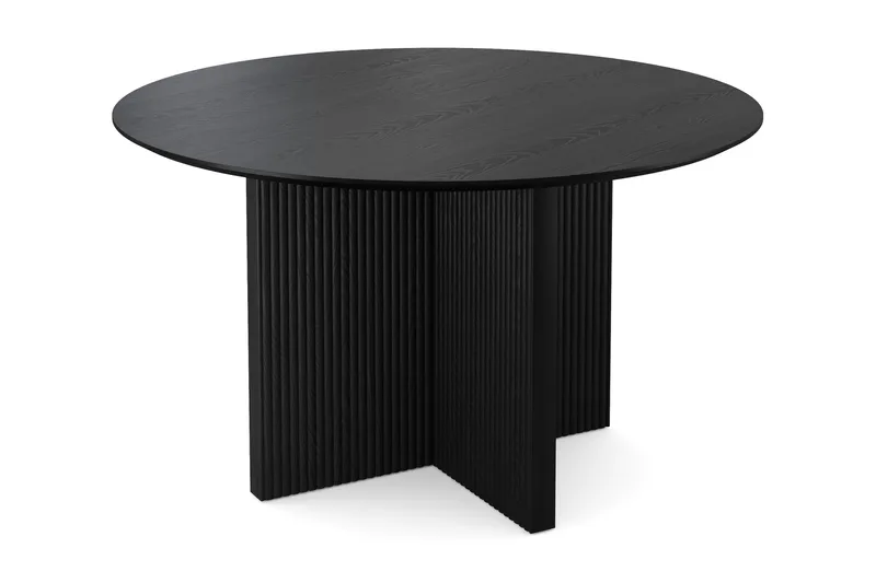 Edda Rundt Spisebord 130 cm Finér - Svart - Møbler - Bord - Spisebord & kjøkkenbord