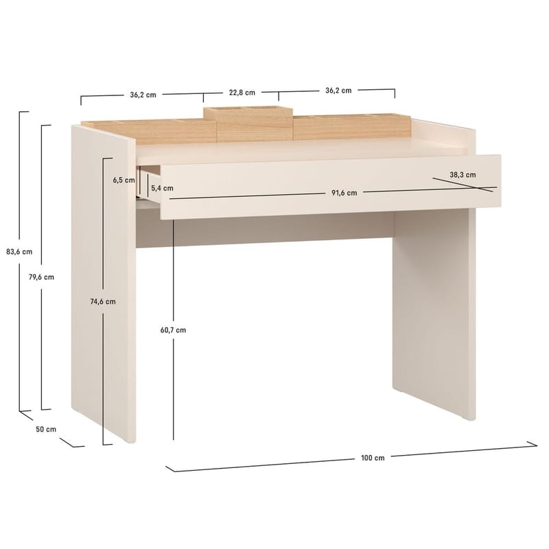 Ergonomi VOX Beige - Møbler - Bord - Sminkebord & toalettbord