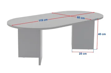 Hasina sofabord 119 cm ovalt - Travertin og Valnøtt - Møbler - Bord - Sofabord