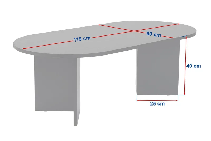 Hasina sofabord 119 cm ovalt - Travertin og Valnøtt - Møbler - Bord - Sofabord