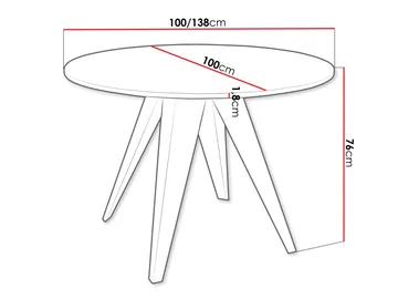 Hoban Spisebord rundt uttrekkbart 100-138 cm - svart (svart marmortopp) - Møbler - Bord - Spisebord & kjøkkenbord