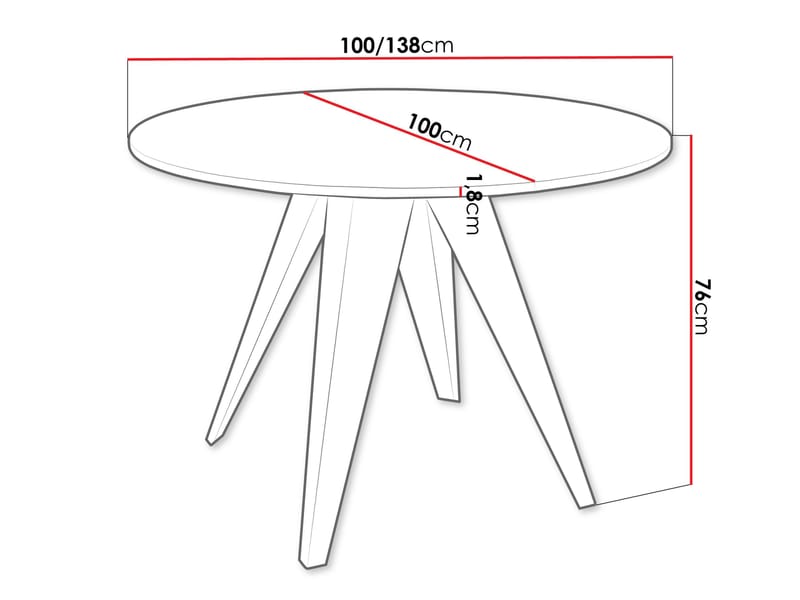 Hoban Spisebord rundt uttrekkbart 100-138 cm - svart (svart marmortopp) - Møbler - Bord - Spisebord & kjøkkenbord