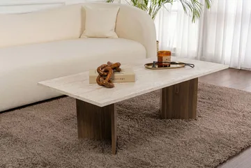 Isami Sofabord 119x40x60 cm - Travertin, Venezia valnøtt - Møbler - Bord - Sofabord