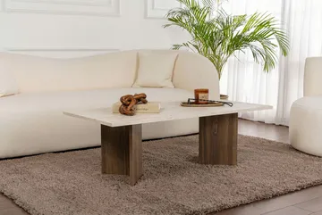 Isami Sofabord 119x40x60 cm - Travertin, Venezia valnøtt - Møbler - Bord - Sofabord