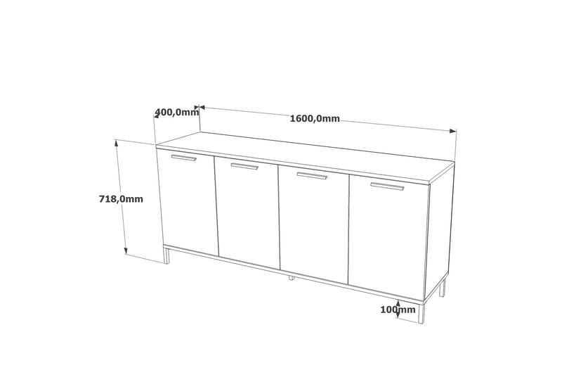 Jagmal Konsollbord 160x71,8 cm Antrasitt/Brun - Hanah Home - Møbler - Bord - Avlastningsbord - Konsollbord