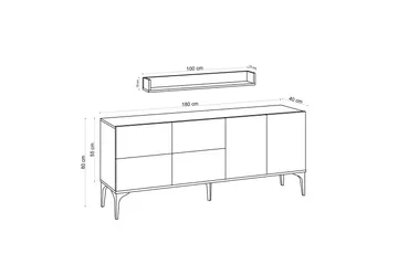 Cerreta Konsollbord 180 cm - Beige - Møbler - Bord - Avlastningsbord - Gangbord