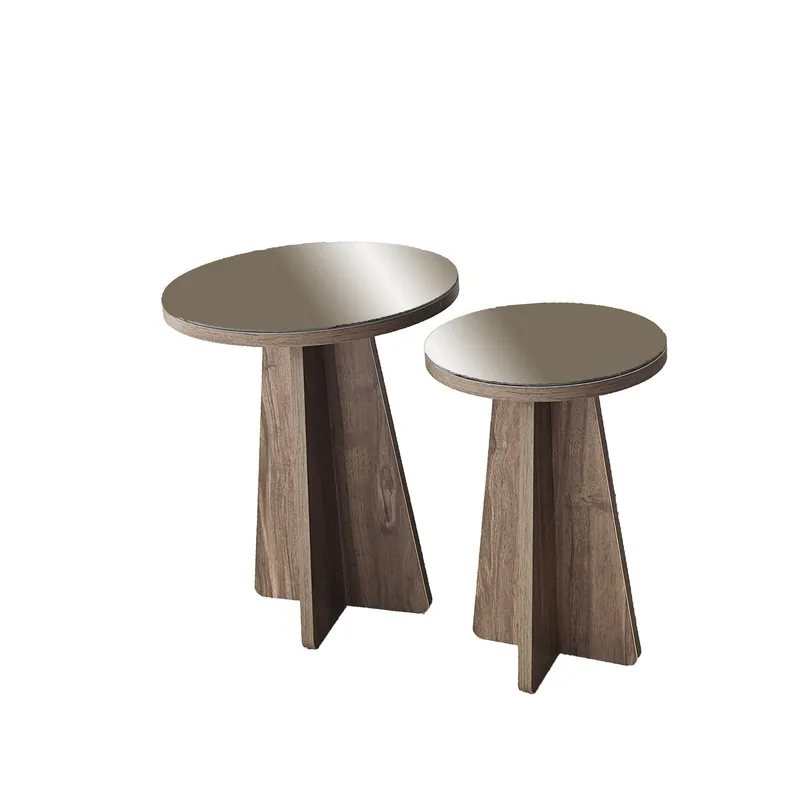 Dasina sidebord 2 deler 50 cm, Bronzie / Valnøtt