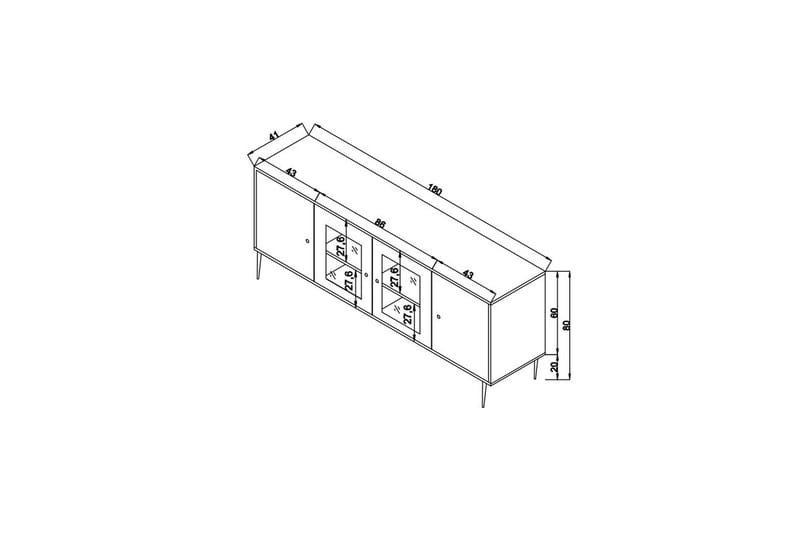 Elili Konsollbord 180 cm - Eik - Møbler - Bord - Avlastningsbord - Gangbord